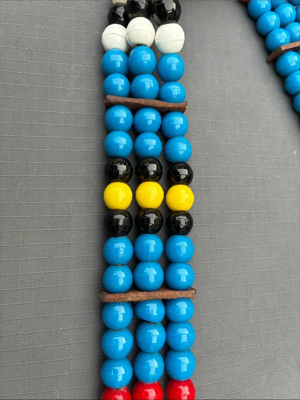 Vintage leather beaded belt. Source unknown. Nice handmade accessory